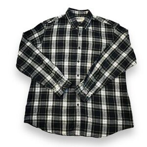 LL Bean Flannel Shirt Large Plaid Button Down 100% Cotton Grunge Gorpcore
